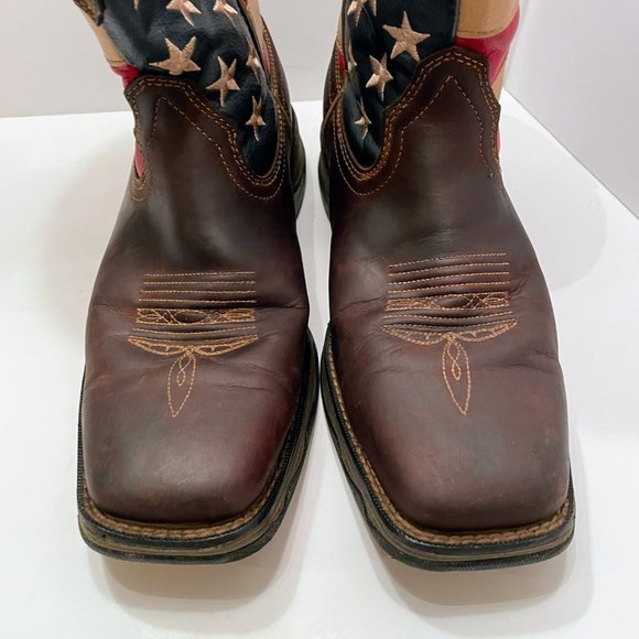 Rebel by Durango Patriotic American Flag Pull On Leather Western Boots Size: 10M - Picture 5 of 11